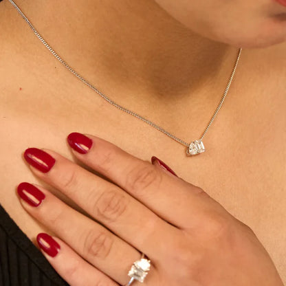 Lab-Grown Two Stone Diamond   Pendant