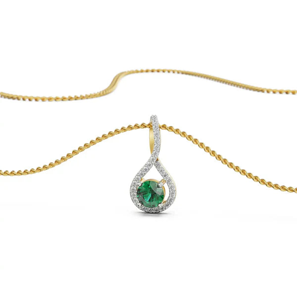Emerald Pave Lab Grown Diamond Pendant
