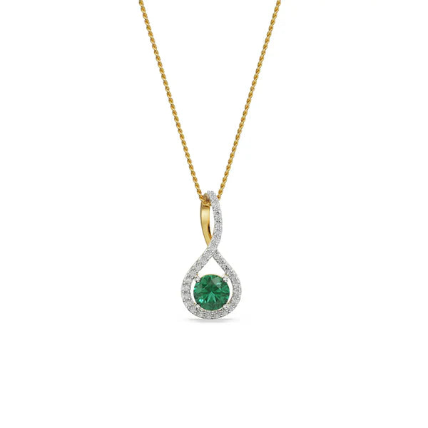 Emerald Pave Lab Grown Diamond Pendant
