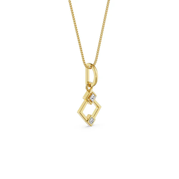 Geometric Glistening Lab Grown Diamond Pendant