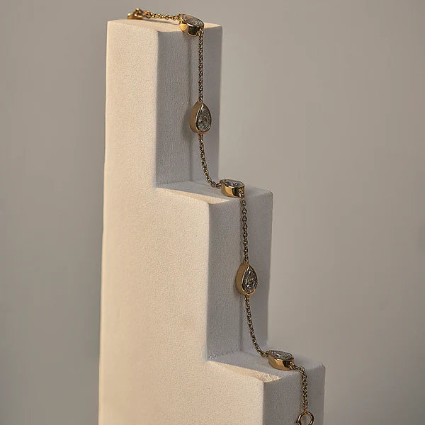 Pear Bezel Tennis Lab Grown Diamond Bracelet