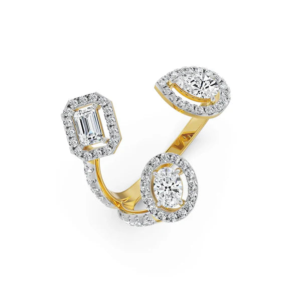 Three Stone Cocktail Lab Grown Diamond Ring