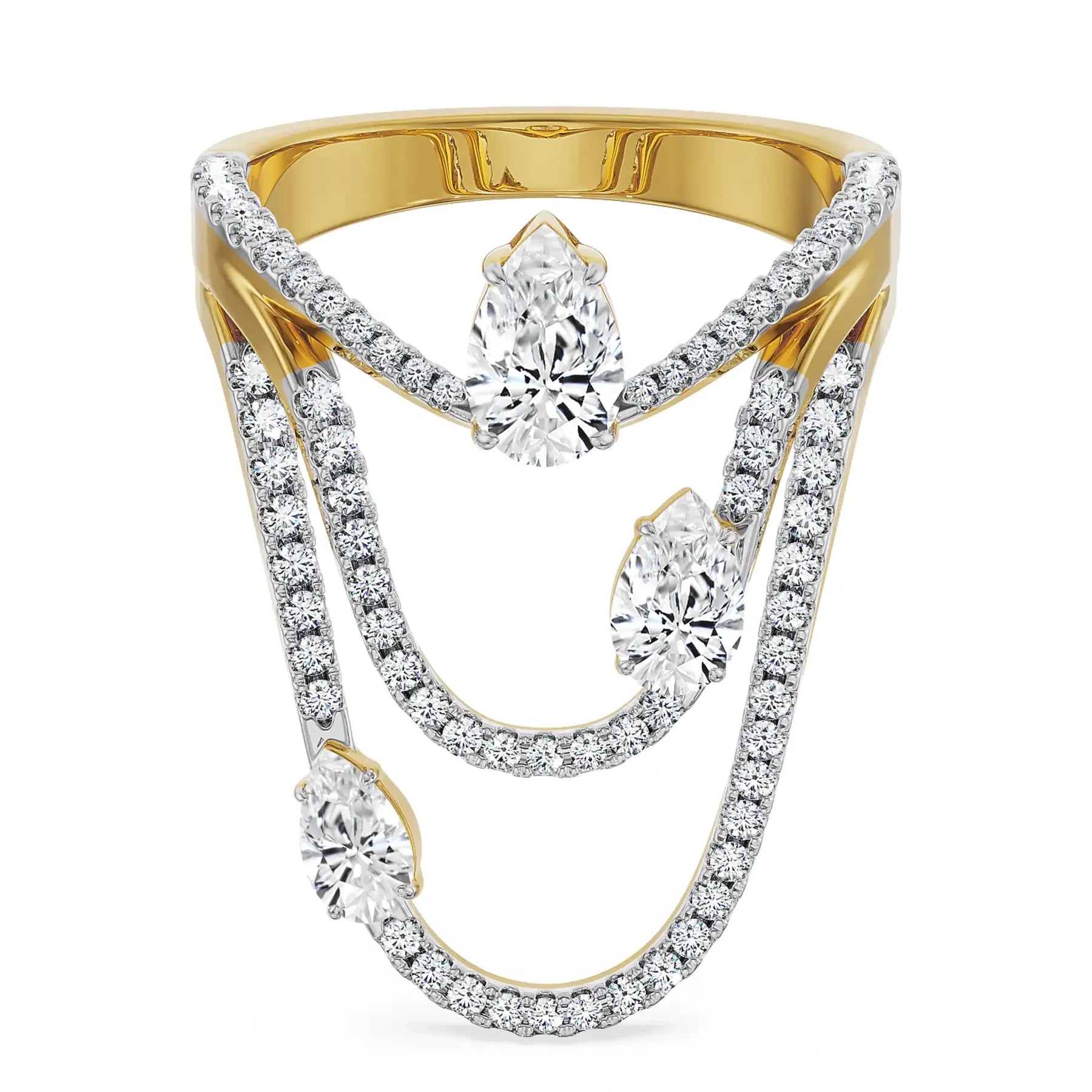 Three Pear Lab Grown Diamond Cocktail Ring