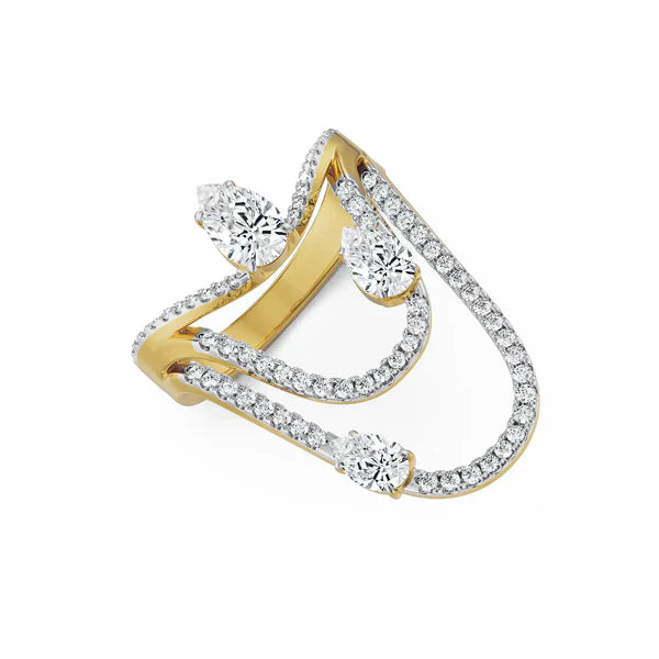 Three Pear Lab Grown Diamond Cocktail Ring