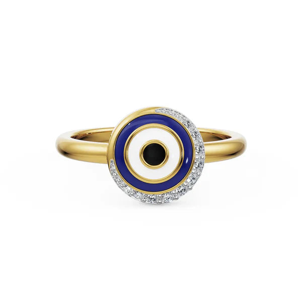 Azure Evil Eye Lab Diamond Ring