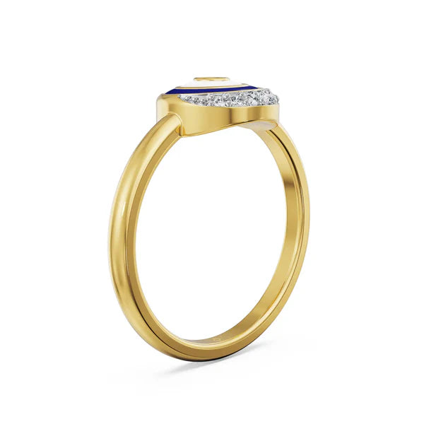 Azure Evil Eye Lab Diamond Ring