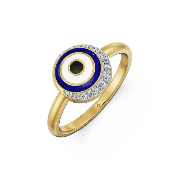 Azure Evil Eye Lab Diamond Ring