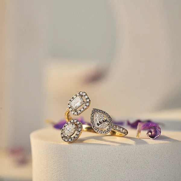 Three Stone Cocktail Lab Grown Diamond Ring