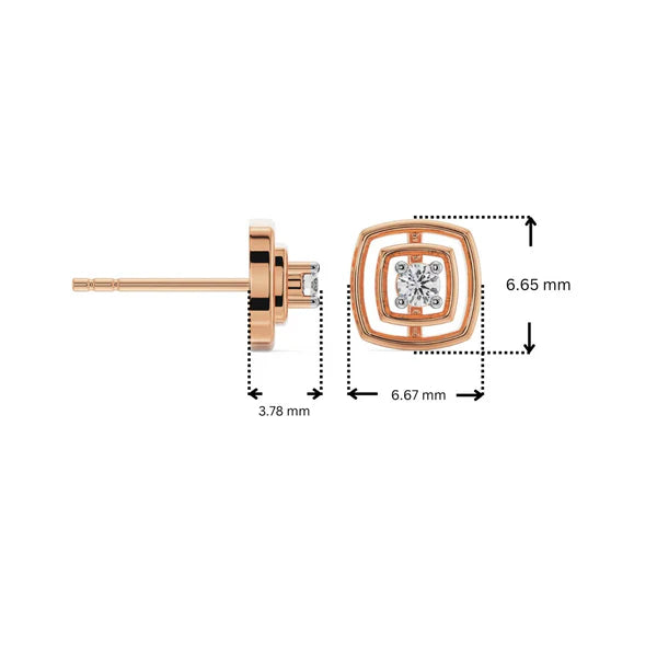 Square Brilliance Lab Grown Diamond Studs