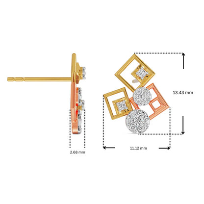 Geometrical Lab Grown Diamond Earrings