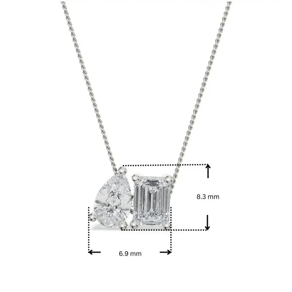 Lab-Grown Two Stone Diamond   Pendant