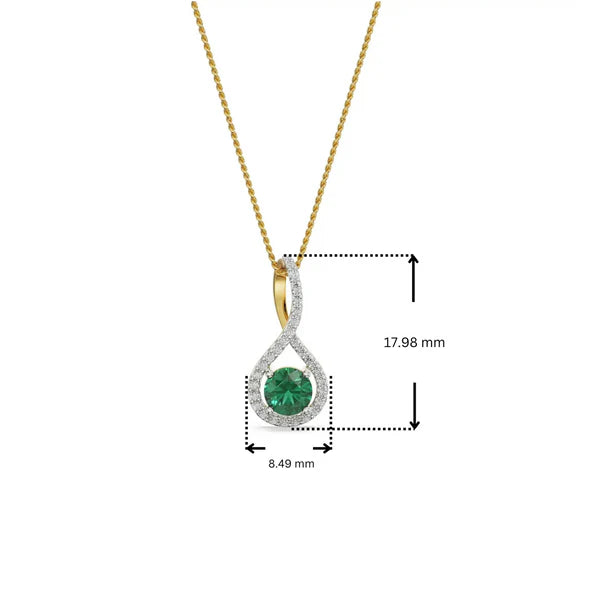 Emerald Pave Lab Grown Diamond Pendant