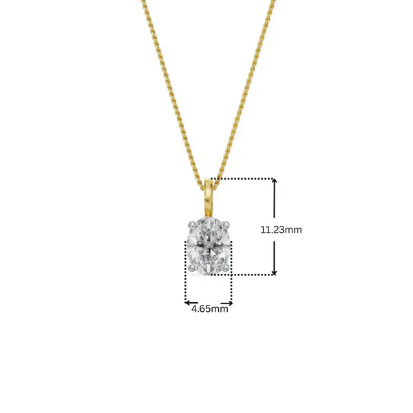 0.5 CT Oval Lab Grown Diamond Pendant