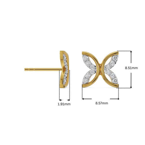 Whimsical Leaf Lab Grown Diamond   Studs