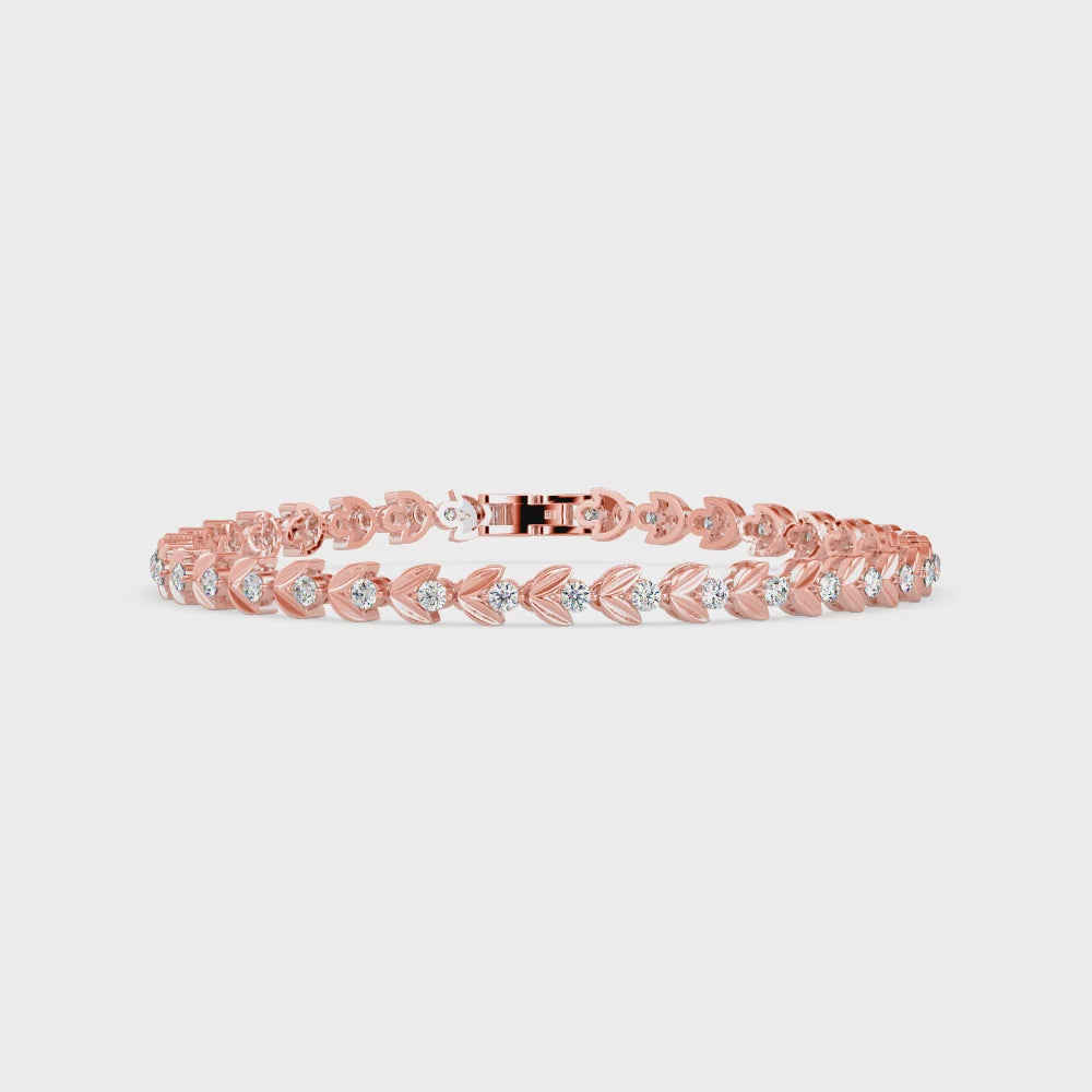 Load video: Rose Gold Tennis Bracelate