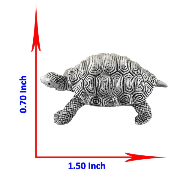 Silver Tortoise Turtle, for Good Luck Prosperity & Vaastu